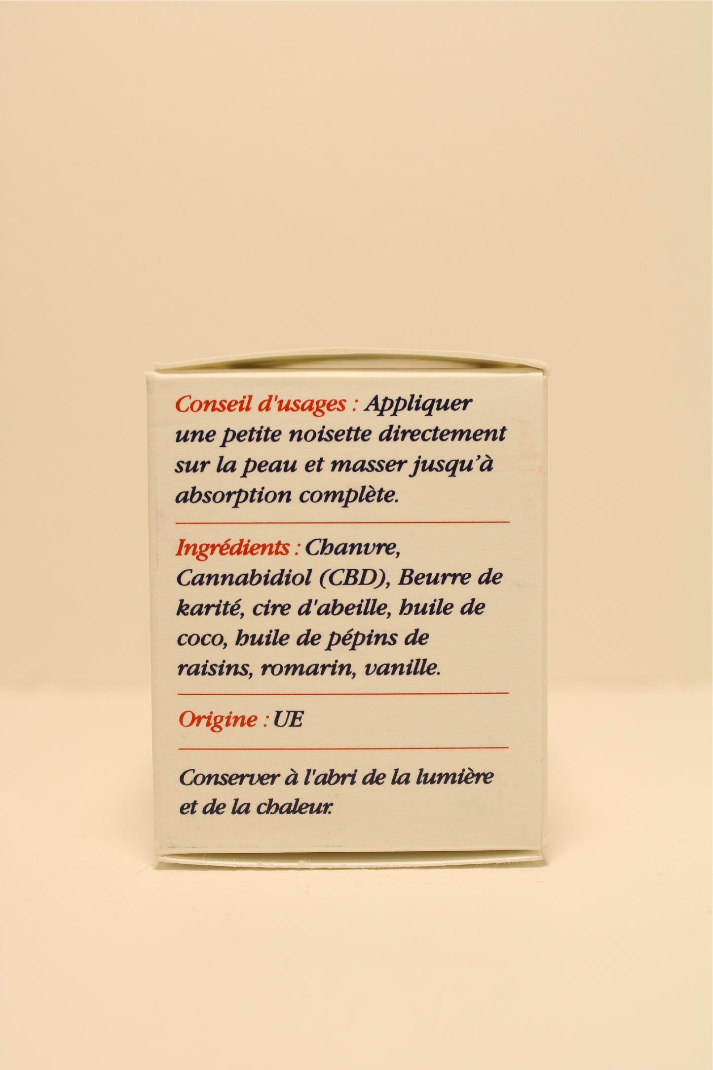 Baume brute Milles usages 3% CBD - au Chanvre organique made in la France