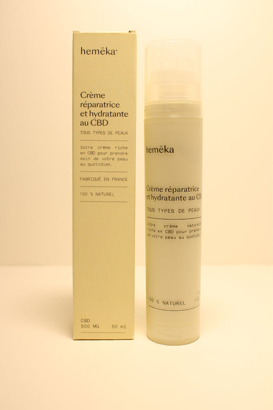 Crème hydratante et réparatrice 1% CBD - au Chanvre organique made in la France