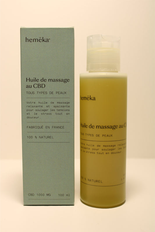 Huile de Massage 1% CBD - au Chanvre organique made in la France