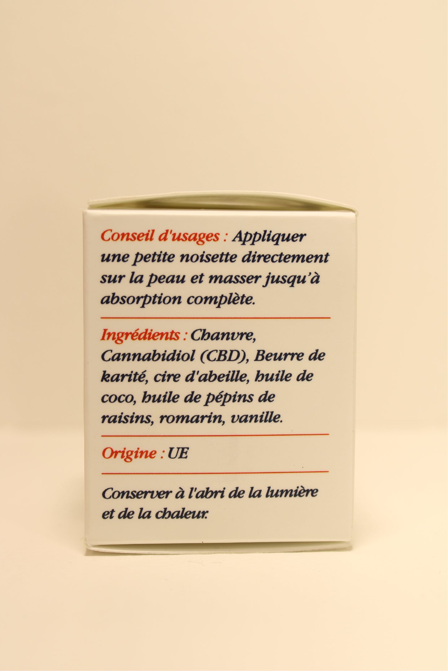 Baume brute Milles usages 1% CBD - au Chanvre organique made in la France
